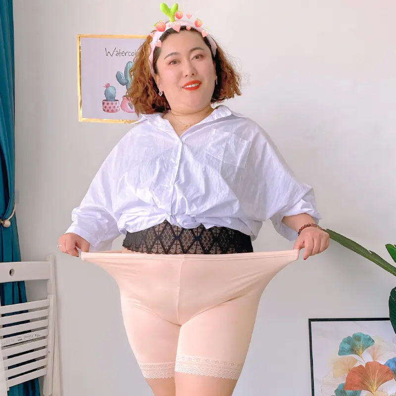 Large Size Female Panties Lace Seamless Safety Short Pants Women's High Waist Stretch Shorts Briefs Slimming Under Skirt Shorts
