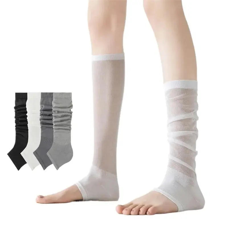 Women's Leg Warmers Thin Spring Summer New Girls Stockings Long Modern Solid Color Woman Socks Japanese Fashion Knee High Socks