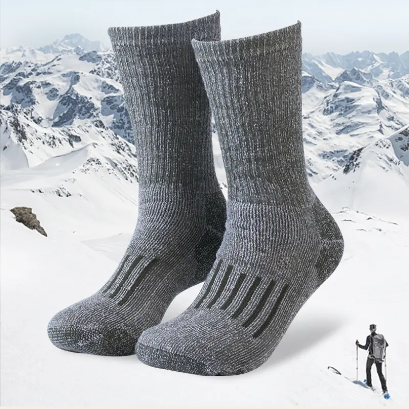 Hiking Socks Merino Wool Socks for Men Women 80% Merino Wool Ski Socks Winter Thick Thermal Crew Socks Men Walk Warm Anti-Odor