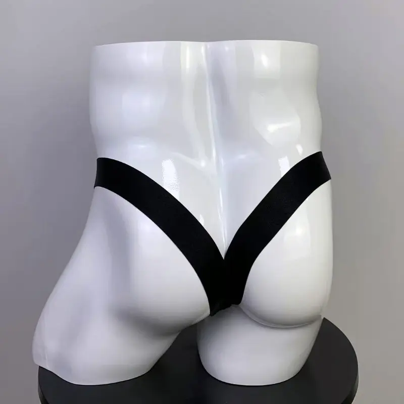 Open Back Underwear Men Jockstrap Panties Sexy Thongs G String Penis Pouch Underpants Enhance T-Back Open Butt Thong Lingerie