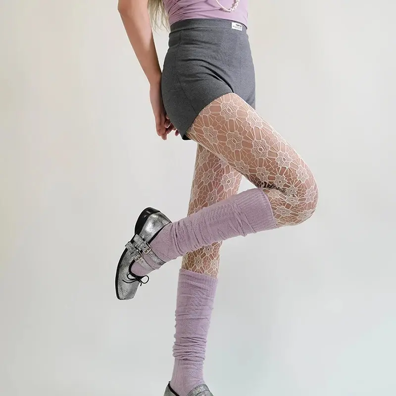 Japanese Sweet Sakura Fishing Net Stockings Vintage Women Y2K Summer Flower Sexy Luxury Stockings Party Underwear Pantyhose