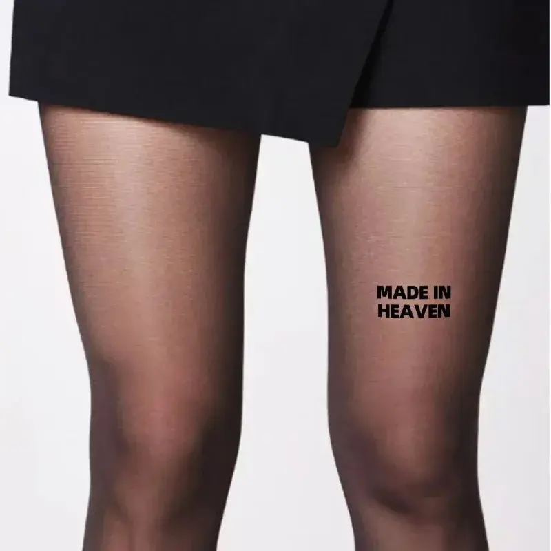 Mom I Am Rich Man Printing Stockings Flocked Pantyhose with Letters and Words Stockings Pantyhose Trend Ultra-thin Sexy Tights