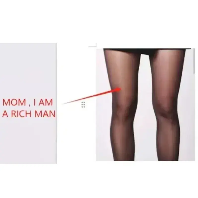 Mom I Am Rich Man Printing Stockings Flocked Pantyhose with Letters and Words Stockings Pantyhose Trend Ultra-thin Sexy Tights