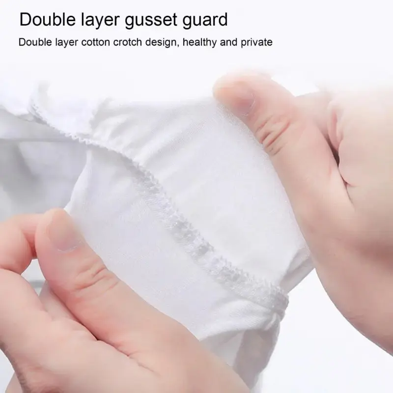 5Pcs Women Disposable Panties Travel High Waist Stretchy Underwear Cotton Crotch Briefs Underpants Travel Disposable Panties