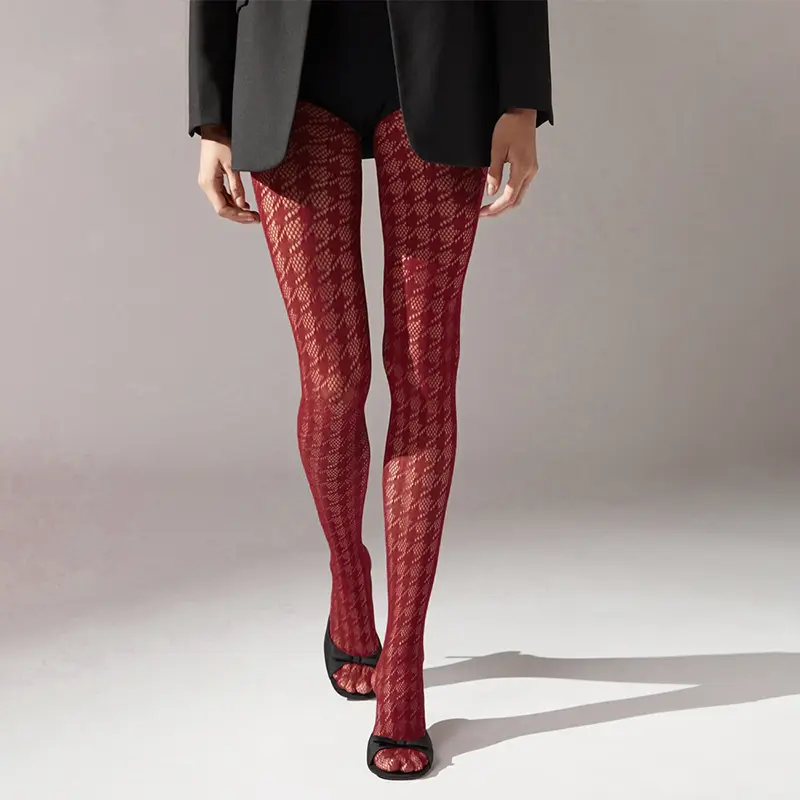 1 Piece Women'S Sexy Fashion Trend Thousand Bird Check Fishnet Pantyhose