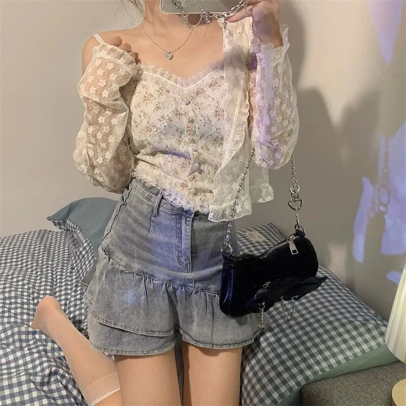 Women French Print Camisole Wire Free Lingerie Sexy Fahsion Camisole Underwear Sleeveless Lace Bralette Top Female Lace Tops