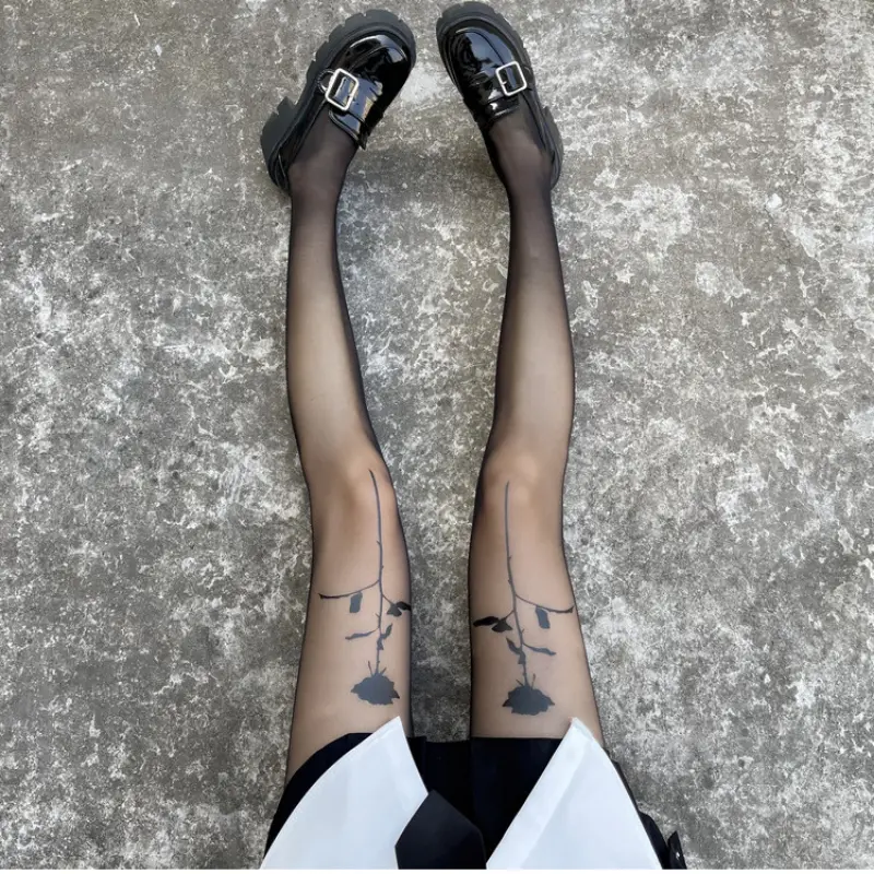 2022 New Rose Flower Pantyhose Women Feel Ultra-thin Velvet Arbitrary Cut Pantyhose Anti-hook Silk Pantyhose Women