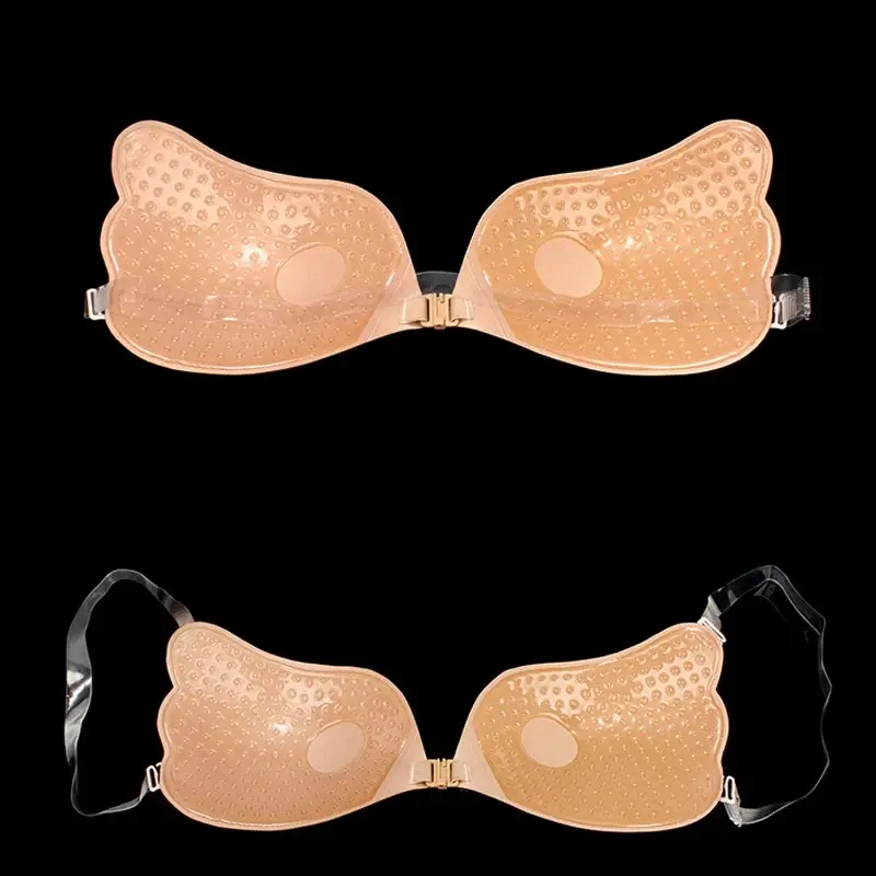 Nipple Cover Invisible Bra Lingerie Women Push Up Silicone Wedding Sticky Reusable Transparent Straps Backless Bikini