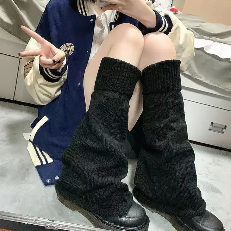 New Japanese Lolita Sweet Girl Leg Warmer Knit Socks Wool Ball Knitted Foot Cover Cosplay Women Autumn Winter Heap Heap Socks
