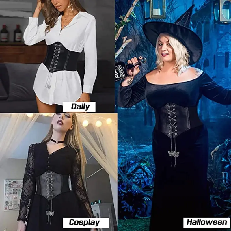 Corset Wide Pu Leather Slimming Body Belts for Women Elastic High Waist Strap Stretch Shaping Girdle Cinto Sobretudo Femme