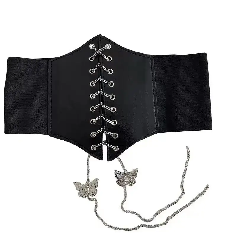 Corset Wide Pu Leather Slimming Body Belts for Women Elastic High Waist Strap Stretch Shaping Girdle Cinto Sobretudo Femme