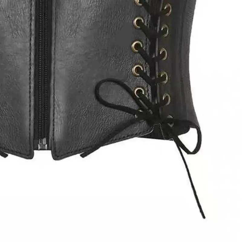 Fashion Punk Corset Wide Belts Women Slimming Body Elastic Bustier Waistband PU Leather Hip Hop Gothic Dress Girdle Belt Straps