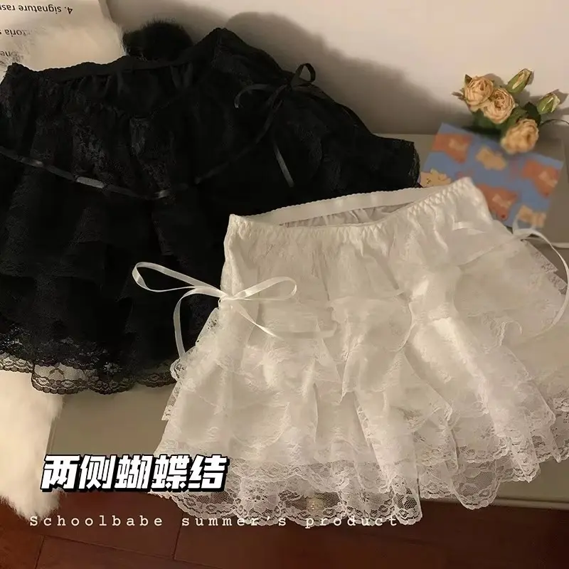 Floral Lace Lolita Safety Pants Women Summer Shorts Petticoat Underpants Girls Fashion Princess Loose Shorts