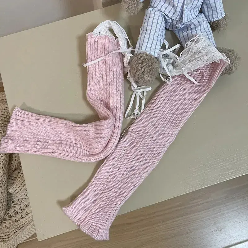 Lolita Cosplay Girls Bowknot Leg Warmers Hollow Out Pantyhose Sexy Ins Tide Lace Tights Anime Socks Black White Fishnet Stocking
