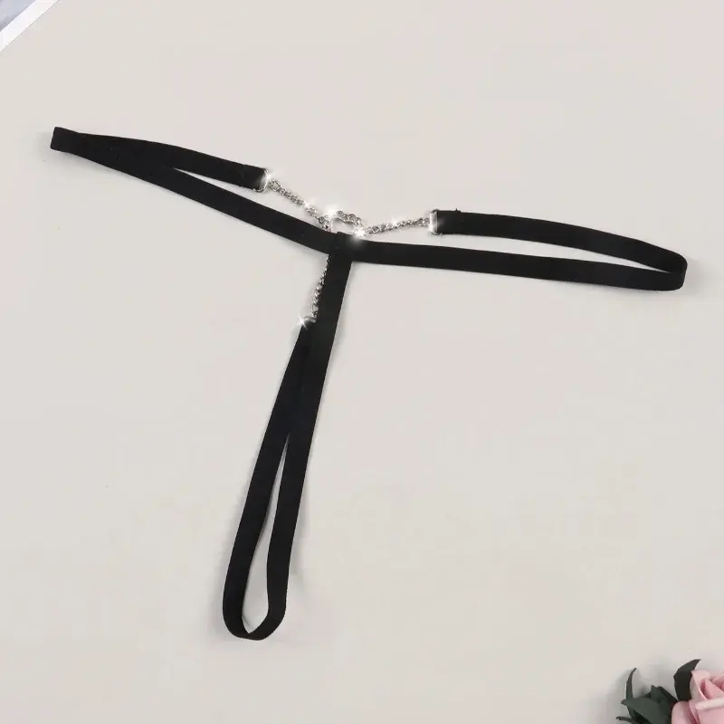 Sexy Women G-string with Heart Ring Decoration Panties Low Waist Underpanties T-back Underwear Thong Lingerie
