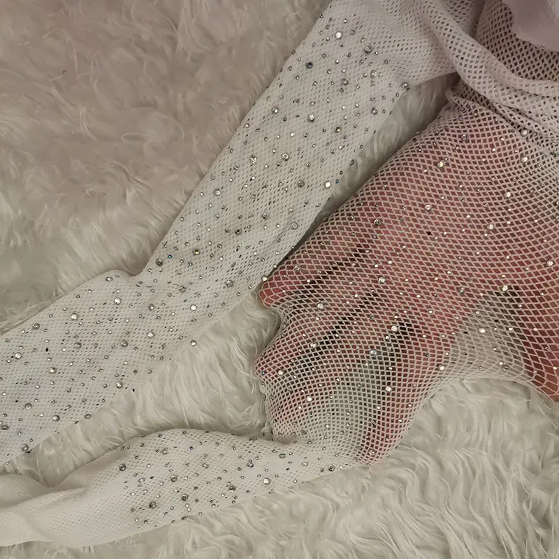 Summer Fishnet Diamond Pantyhose Women Sexy Fashion Shiny Net Tights Female Slim Rhinestone Mesh Nylon Stockings Tights