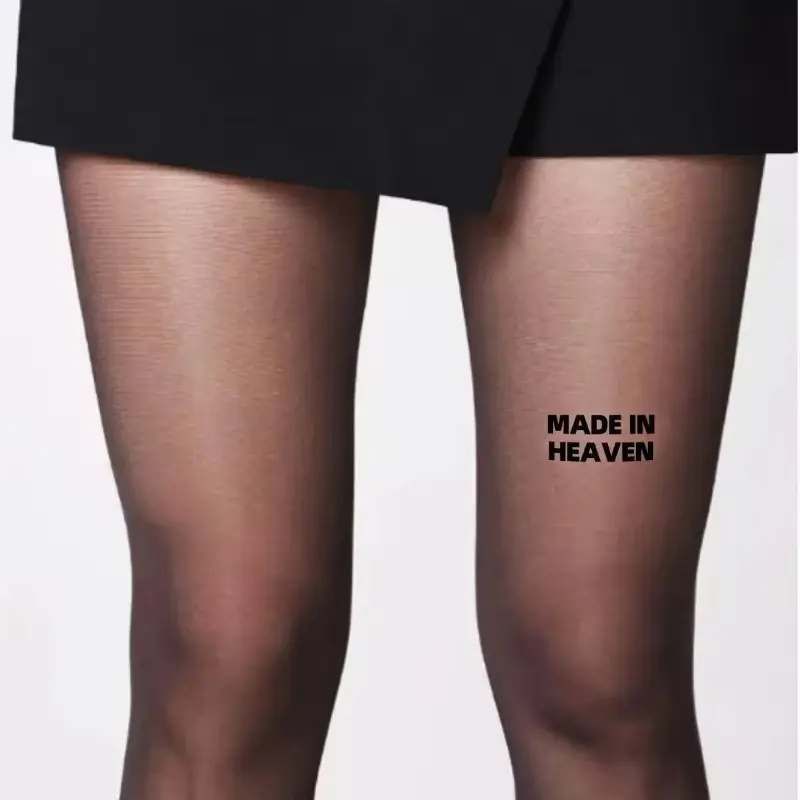 Mom I Am Rich Man Printing Stockings Flocked Pantyhose with Letters and Words Stockings Pantyhose Trend Ultra-thin Sexy Tights
