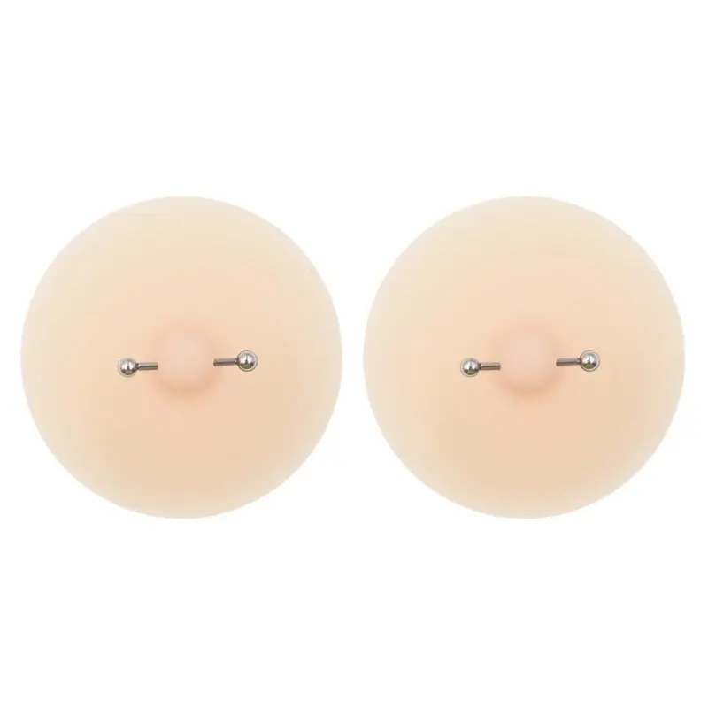 Women Nipple Cover with Faux Piercing Lingerie Breast Pasties Adhesive Chest Pad