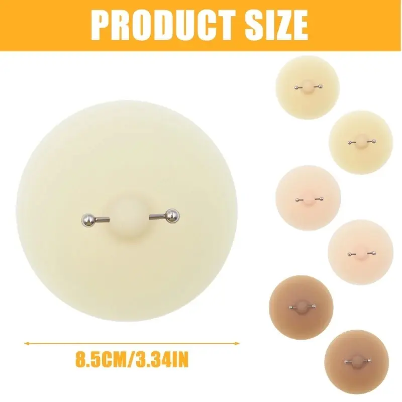 Women Nipple Cover with Faux Piercing Lingerie Breast Pasties Adhesive Chest Pad