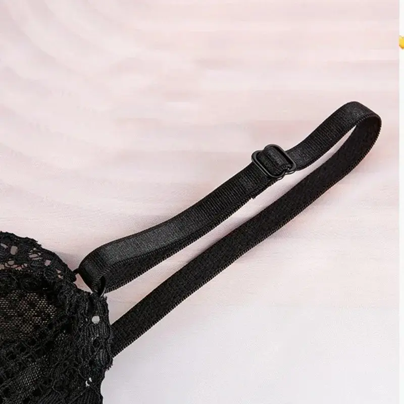Lace Bras for Women Wireless Bralette Transparent Lace Underwear Women's Push Up Bra Solid Color Sexy Lingerie Backless Bra