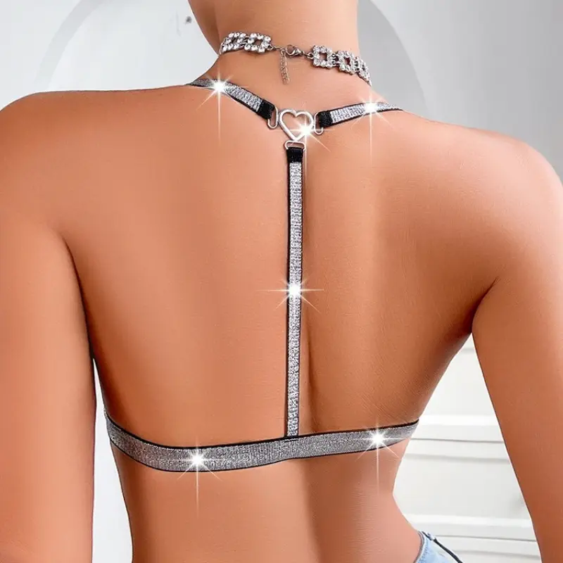 Sexy Backless Women Bras Party Underwear Fashion Female Lingerie Breathable Camisole Removable Bra Front Button Women's Lingerie