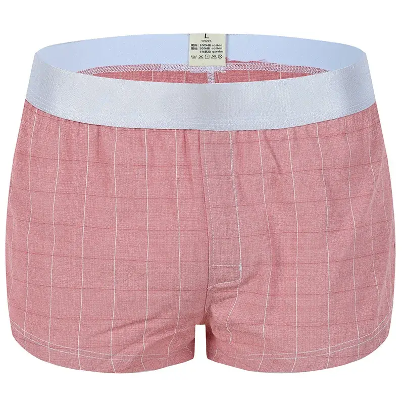 Men Cotton Boxers Shorts Loose Multicolor Male Plaid Underwear Homewear Comfortable Arrow Pants