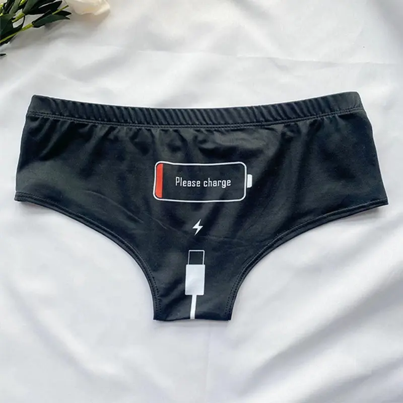 Funny Print Sexy Women's Underwear Low Waist Sports Cotton Panties Fitness Sex Lingerie Seamless Briefs Hipster Tanga
