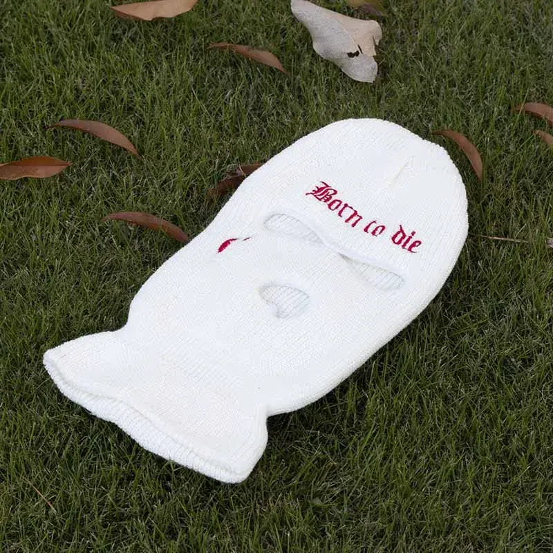 Embroidery Balaclava 3 Hole Full Face Mask Army Tactical Mask Ski Winter Hat Halloween Party Balaclava Cycling Hedging Cap