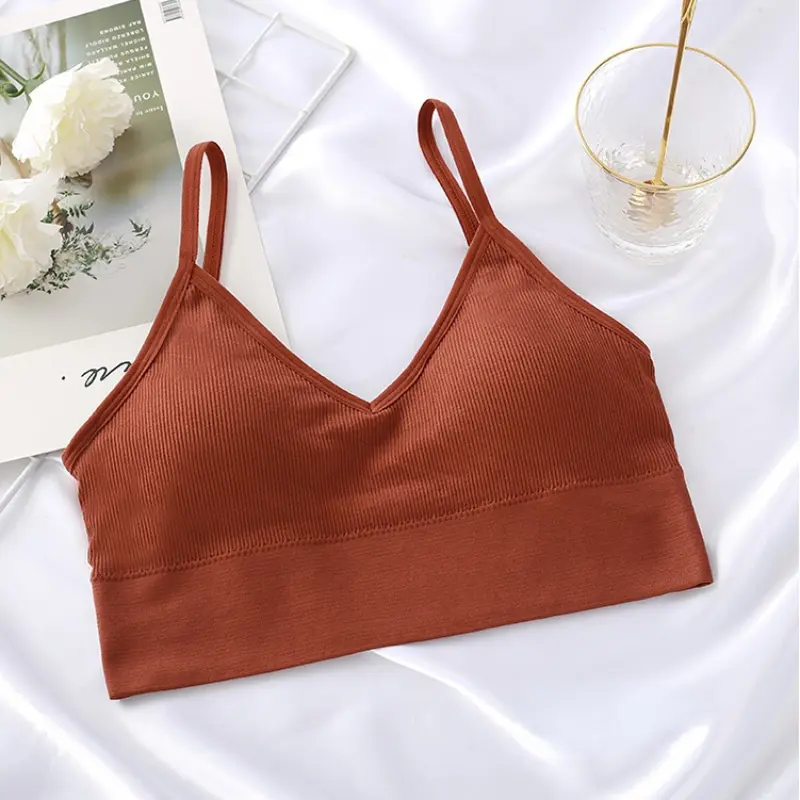 Top Women Seamless Bralette Sexy Crop Top Women's Underwear Seamless Strap Tube Top Sensual Lingerie Woman Beautiful Back Bra