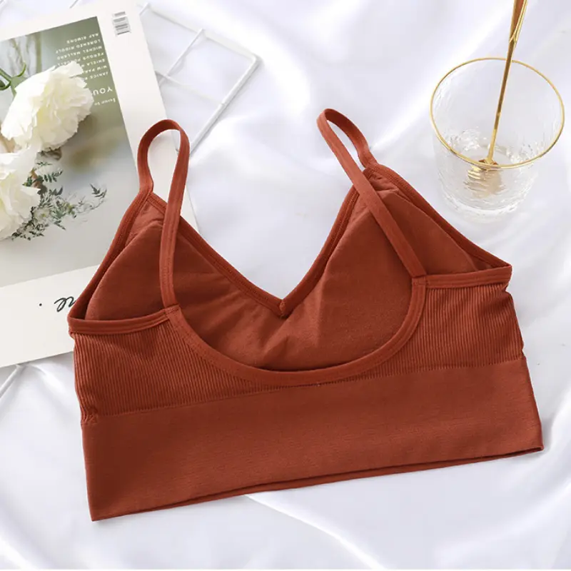 Top Women Seamless Bralette Sexy Crop Top Women's Underwear Seamless Strap Tube Top Sensual Lingerie Woman Beautiful Back Bra