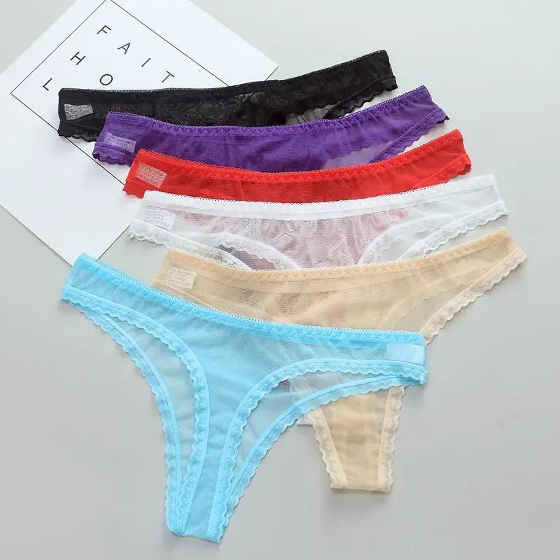 Sexy Women's Panties Lingerie G String Thongs Lace Underwear Female Perspective Women's Thong Sheer Panties Transparent Knickers