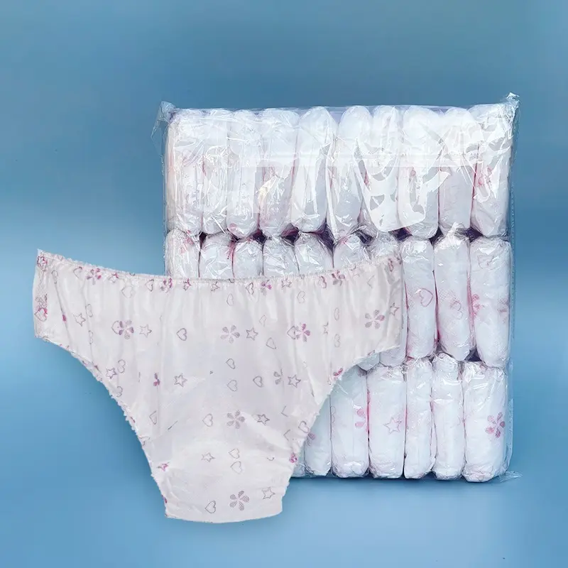 30 Pcs Non Woven Fabric Breathable Disposable Panties Unisex Business Trips Hotel Spa Wash-Free Briefs Menstruation Underwear