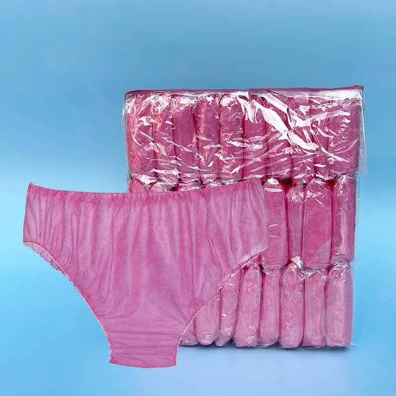 30 Pcs Non Woven Fabric Breathable Disposable Panties Unisex Business Trips Hotel Spa Wash-Free Briefs Menstruation Underwear