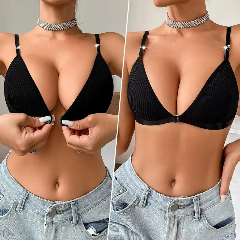 Sexy Front Closure Bras For Women Adjustable Underwear Wireless Brassiere Breathable Push Up Underwear Lingerie Female Intimate