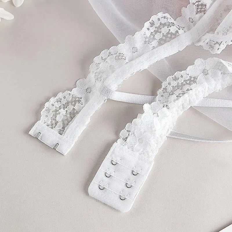 Women Sexy Lace Hollow Bra Suit Seamless Transparent Wire Free Bras Thin G String Panty Lingerie Set Unlined Bralette Set