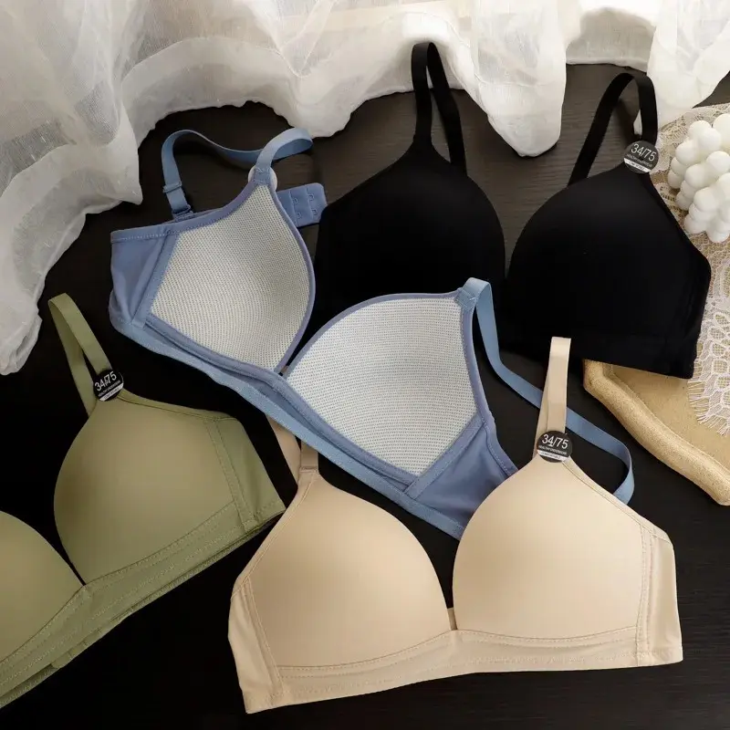 Seamless Bras Women Underwear Sexy Lingerie Fashion Brassiere Top Candy Color Adjustable Bra Female Push Up Bralette