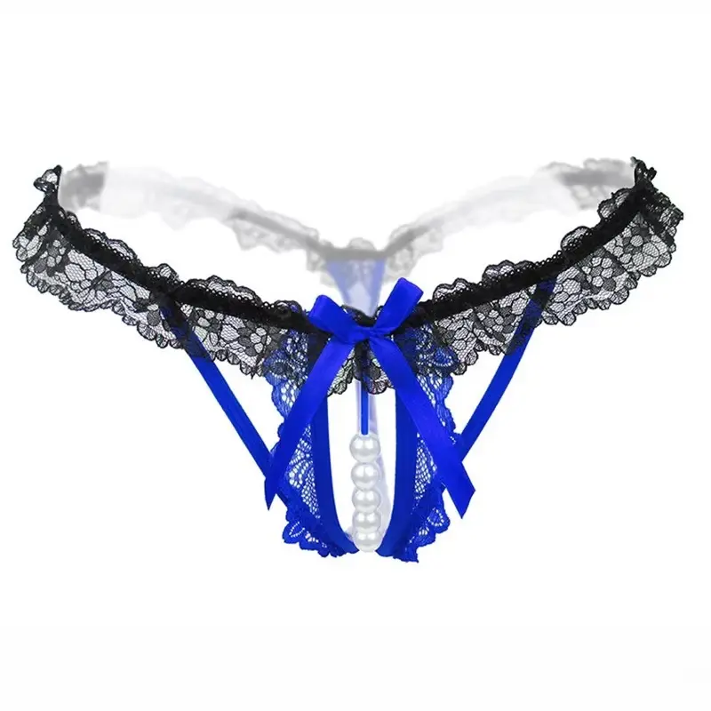 Sexy Women's Panties Lingerie G String Thongs Lace Underwear Female Perspective Women's Thong Pearl Panties Transparent Knickers