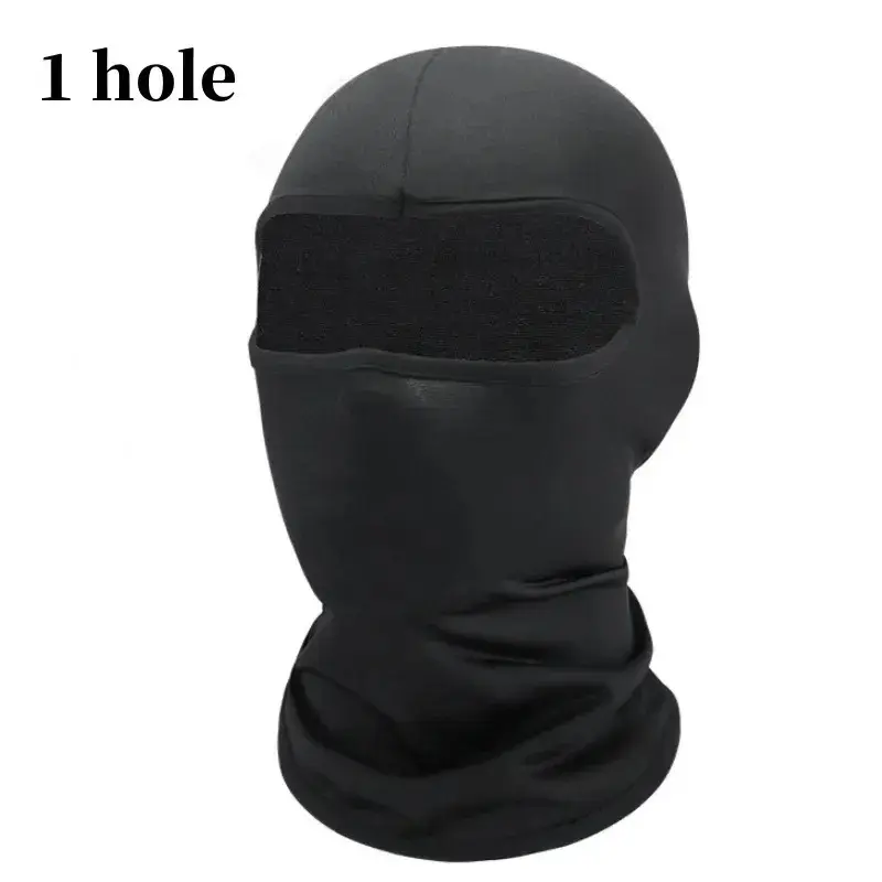 Black Full Face No Hole Cover Hat Women Men Army Tactical Cs Balaclava Cap Sun Uv Protection Bike Motorcycle Multi-Hole Ski Mask
