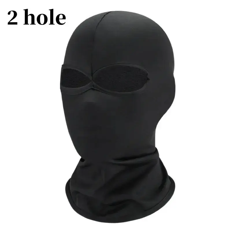 Black Full Face No Hole Cover Hat Women Men Army Tactical Cs Balaclava Cap Sun Uv Protection Bike Motorcycle Multi-Hole Ski Mask