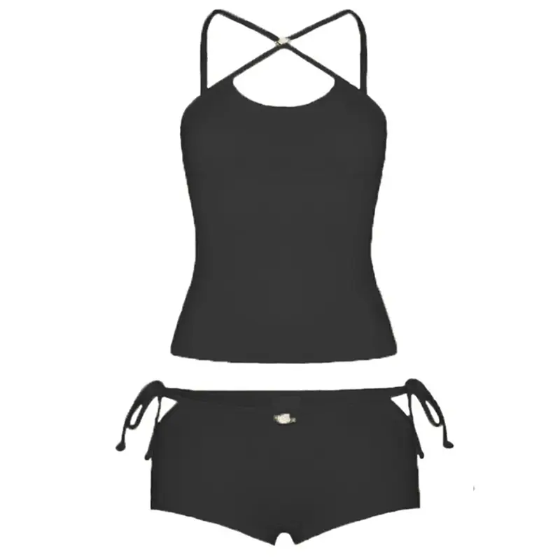 Women 2 Piece Short Sets Summer Chic Criss Cross Backless Camisole Tops and Bandage Cutout Shorts Outfits Club Streetwear Trendy