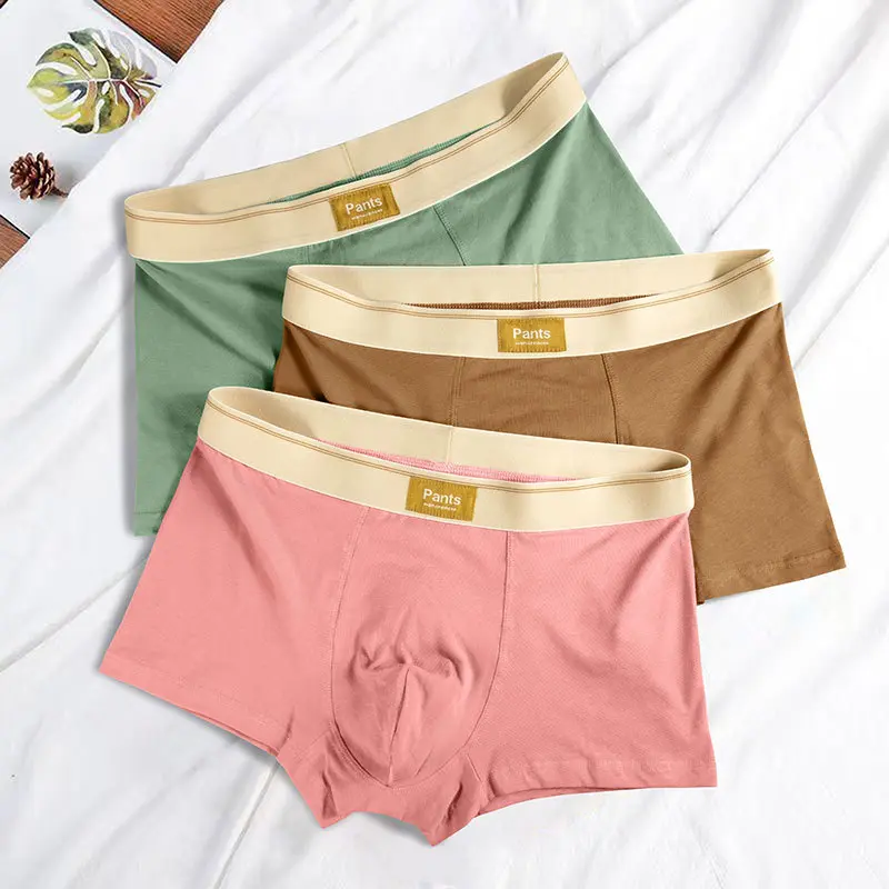 3pcs Men Panties Cotton BoxerShorts Man Underwear Mens Boxers Breathable U Convex Male Underpants Sexy Trunks