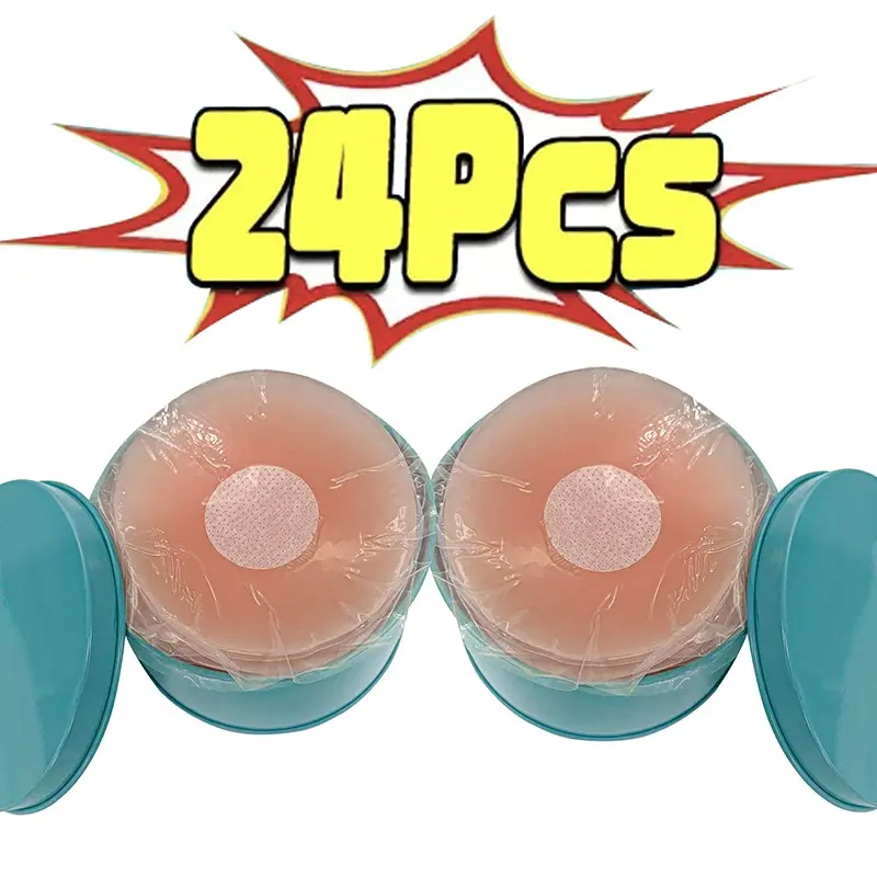24PCS Invisible Self Adhesive Chest Paste Reusable Sticker Breast Petal Strapless Lift Up Bra Pad Silicone Petal Nipple Cover