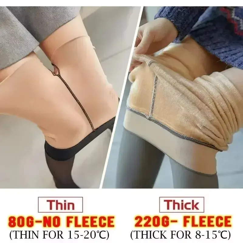 Women's Thermal Leggings Panty Fleece Women Pantyhose Stockings Tights Women Winter Fake Translucent Warm Sexy Pantyhose Winter