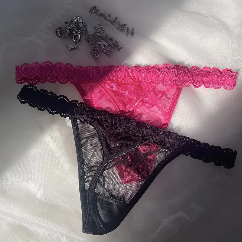 Thong With Name Custom 2Pc/set Rhinestone Letters Waist Chain For Women Sexy Girl Lace String Bikini Customize Briefs Girlfriend