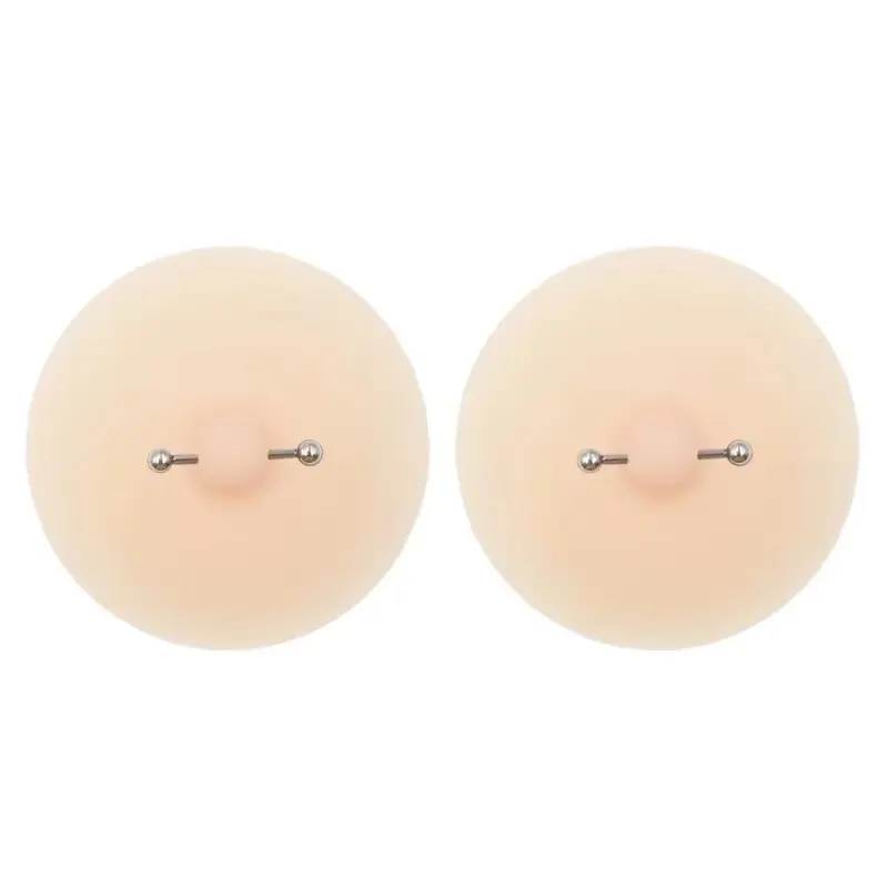 Women Nipple Cover with Faux Piercing Lingerie Breast Pasties Adhesive Chest Pad