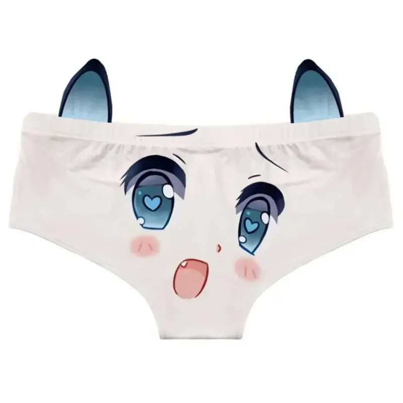 Cartoon Cotton Girlys Underwear Sexy Comfortable Low Waist Seamless Panties Cat Ears Kawaii Student Briefs Lingerie