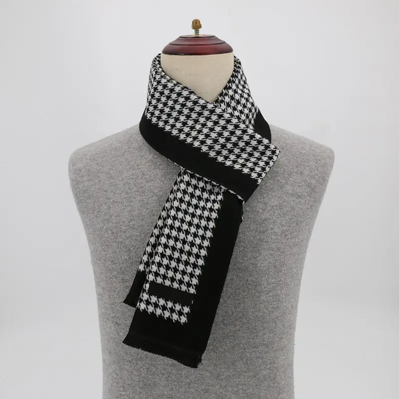 2023 Luxury Brand Winter Plaid Cashmere Scarf for Men Warm Neck Scarfs Male Business Scarves Long Men's Pashmina Shawl