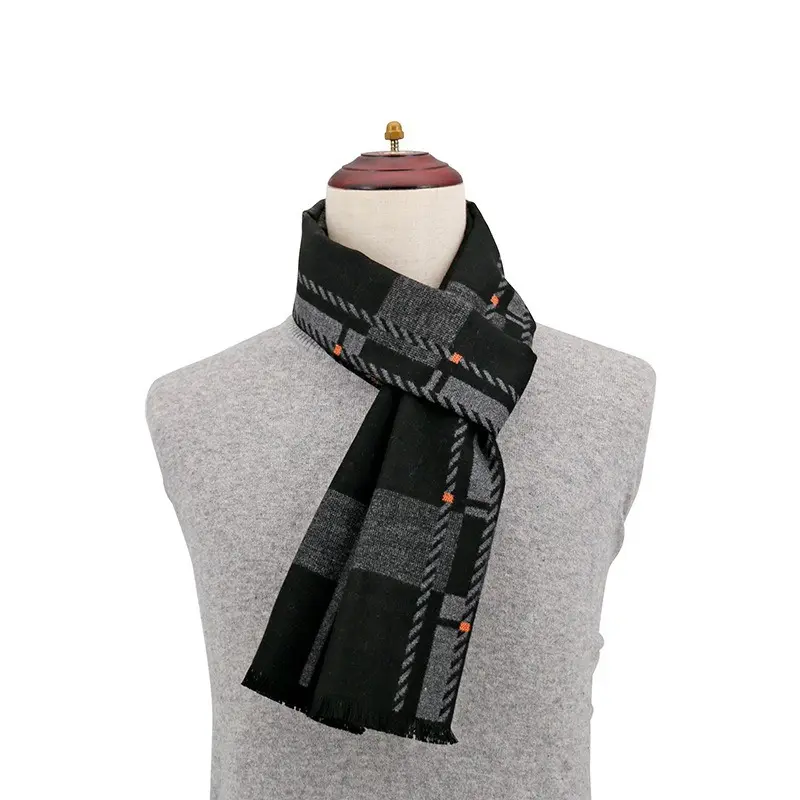2023 Luxury Brand Winter Plaid Cashmere Scarf for Men Warm Neck Scarfs Male Business Scarves Long Men's Pashmina Shawl