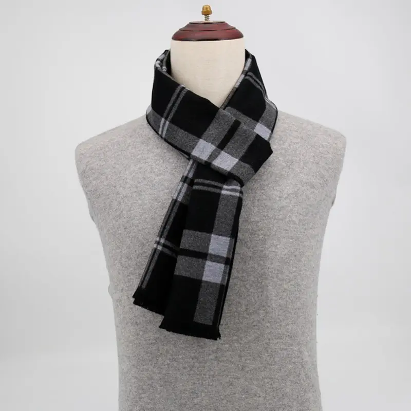 2023 Luxury Brand Winter Plaid Cashmere Scarf for Men Warm Neck Scarfs Male Business Scarves Long Men's Pashmina Shawl