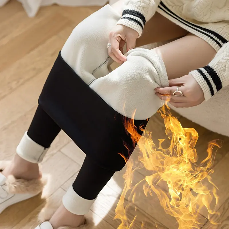 Women Winter Plus Velvet Stretch Leggings High Waist Warm Leggings Women Casual Thick Winter Leggings